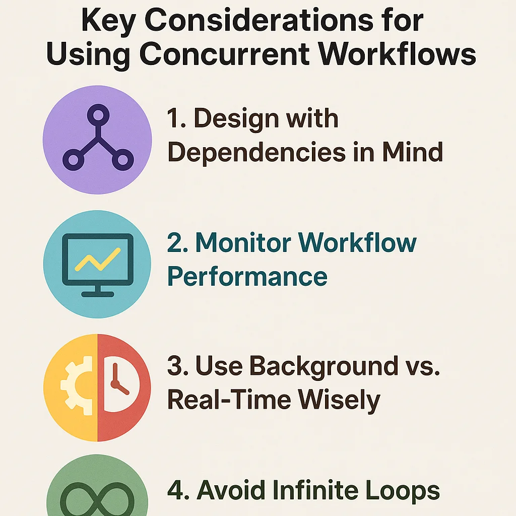 Key Considerations for Using Concurrent Workflows in dynamcis